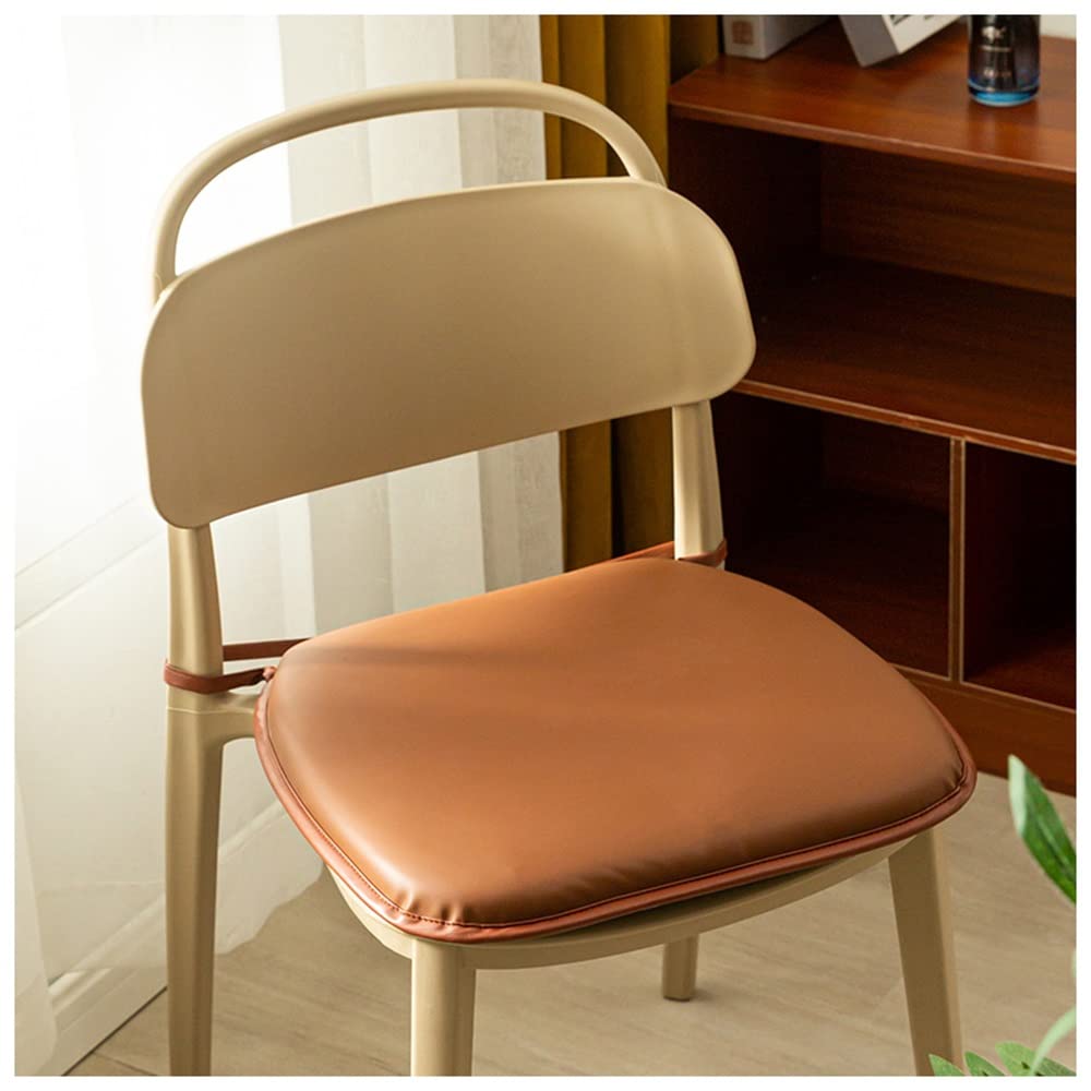 Coussins De Chaise Salle à Manger En Similicuir - Antidérapants, Pack De 1, 2 Ou 4, Marron - 40x43cm