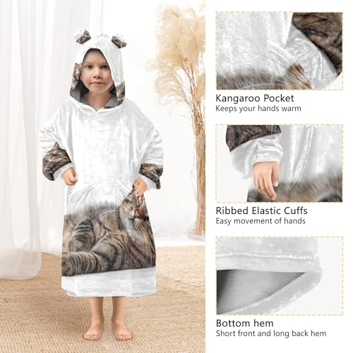 Dachshund Cat Print Meadow Wearable Blanket Kids Teens Girls Sweater 3D Animal Boys Hoodie Oversized Sweatshirt4