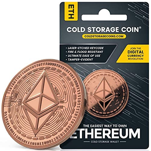 Ethereum Cold Storage Wallet-crypto wallet-crypto cold wallet-Crypto Hardware Wallet for Securely Storing Crypto Offline -Un-hackable and Fire-Resistant Storage Device-1 Ounce 999 Pure Copper ETH Coin
