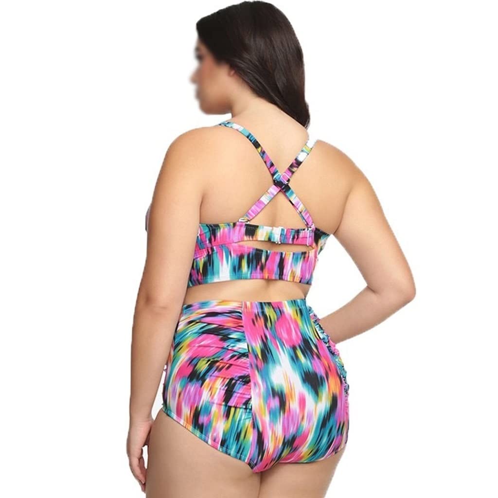 Drukuj Duże stroje kąpielowe Damskie bikini Plus Size Stroje kąpielowe Kostiumy plażowe Zestaw bikini Damski strój kąpielowy (kolor: A, rozmiar: kod L) (kod A X3XL)
