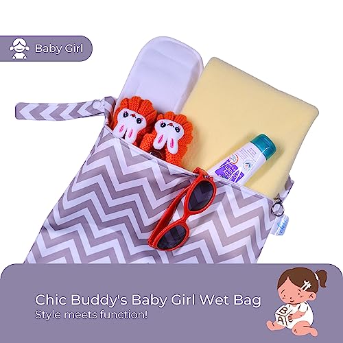 Image of Chic Buddy Waterproof Wet Bag, Washable, Reusable for Travel, Beach, Pool, Stroller, Diapers, Dirty Gym Clothes, Wet Swimsuits, Toiletries (Wild Streak, Wet Bag)