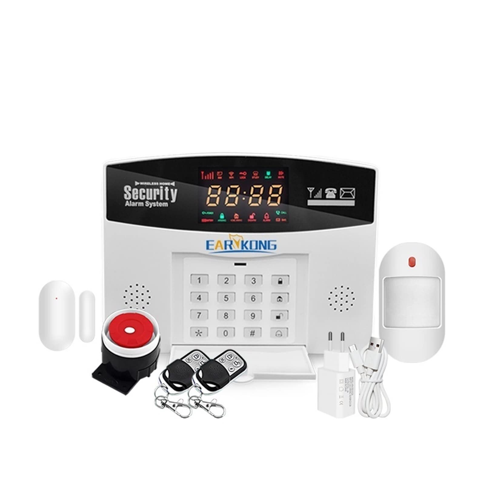Kit Allarme Casa, Tuya WiFi Home Alarm System System Smart GSM. Allarme di sicurezza 8 Lingue Porta Open Motion Detector App. Campanello incorporato sirena integrata(Option A)