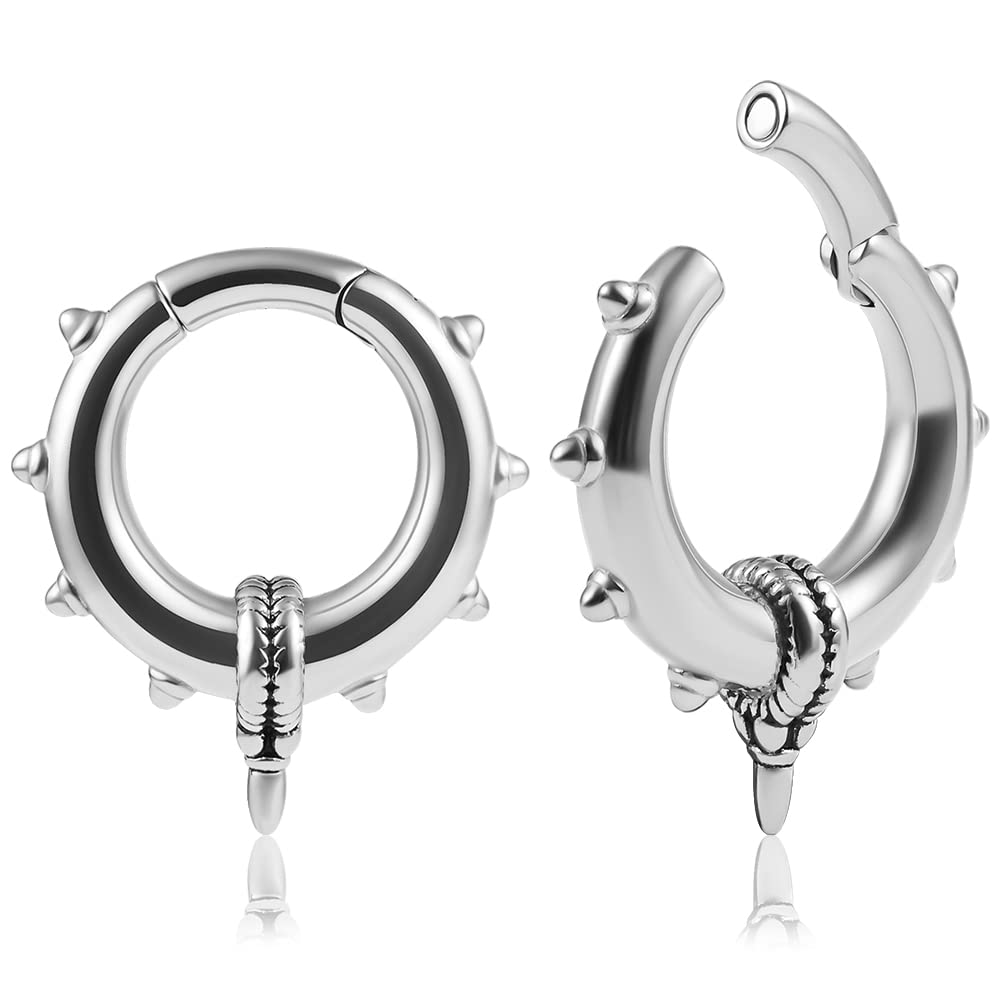 DOEARKO 2PCS 4g 5mm Cool Round Ear Weights for Stretched Ear Plugs Piercing Tunnels 316 Stainless Steel Piercing Body Jewelry, 4G(5mm), Stainless Steel, stainless steel