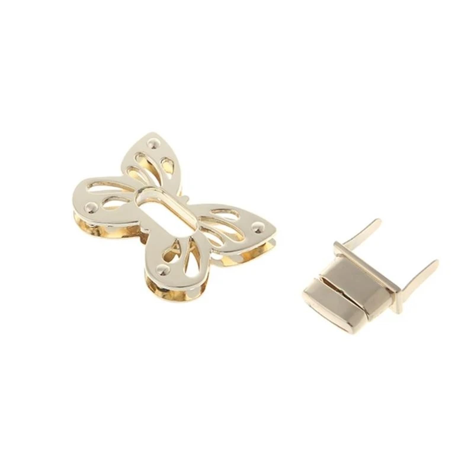 Skręć zamek, zamknij portfel, Metalowe zapięcia motylkowe do torebki DIY, zestaw 10 sztuk, jasnozłote, 5 x 3,7 cm