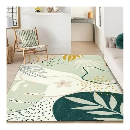 SHUIXIAYUE Carpeting,Machine Washable Area Rugs 6x9 Non-Slip Large Living Room Rug Lightweight Throw Soft Carpet for Bedroom, Large Carpets(Green)