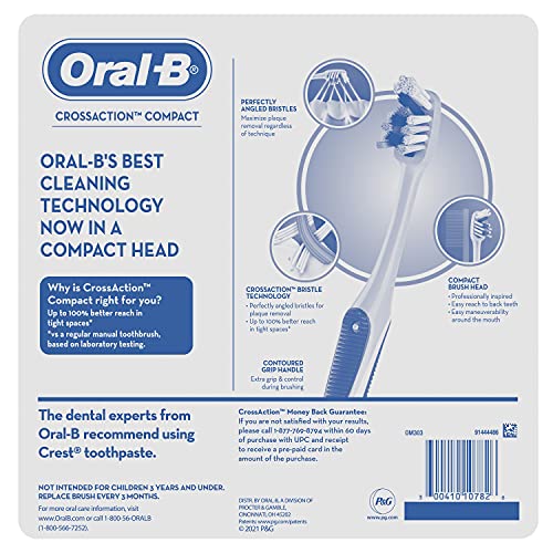 Image of Oral-B CrossAction Compact Toothbrush, Soft, 6 Count