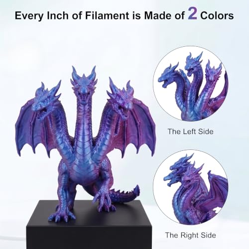 Image of 250G Silk PLA 3D Printer Filament 1.75mm Filajoy3D 3D Printing Filament Dimensional Accuracy + /- 0.03mm for Most FDM 3D Printers,Rose red Blue