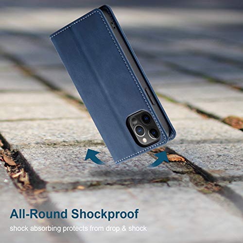 Japezop Iphone 12 Case,Iphone 12 Wallet Case With [Rfid Blocking] Credit Card Holder, Leather Flip Book Phone Case Wallet For Iphone 12/Iphone 12 Pro 6.1 Inch(Blue) #TOP5