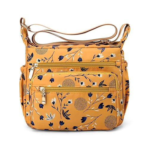 【Design Multitasche】Questa borsa a tracolla da donna è progettata in modo unico con 1 tasca principale, (la tasca principale contiene 2 tasche interne applicate, 1 tasca nascosta con zip). 3 tasche frontali con zip, 1 tracolla laterale destra e sinistra e 1 tasca antifurto con zip. Può contenere facilmente il cellulare, il portafoglio, il rossetto, il profumo e altri oggetti di uso quotidiano.