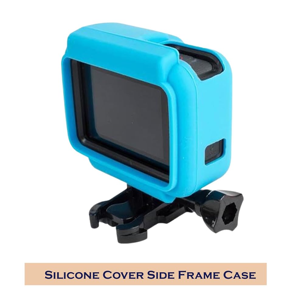Action Pro Silicone Cover Side Frame Case Compatible with GoPro-5/6/7 Action Camera (Blue)