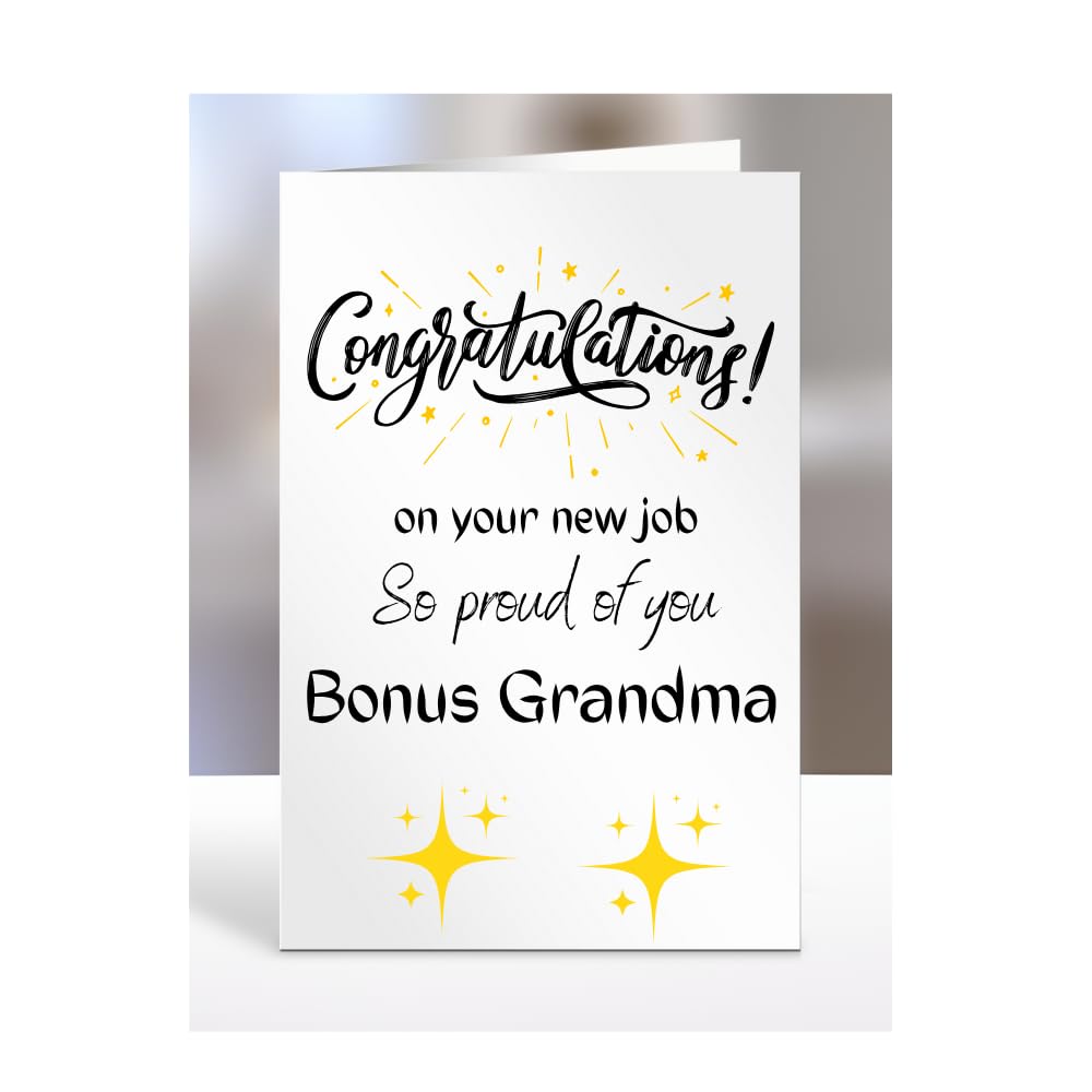 Congratulations on your new job card for Bonus Grandma, Gifts for Men or Women, Presents for Christmas, Greetings Card, Him, Her, Female, Male,A5-109_25