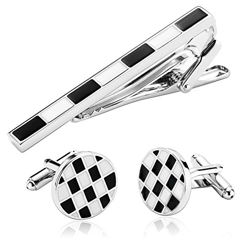 Beydodo manchetknopen voor heren, zwart/wit