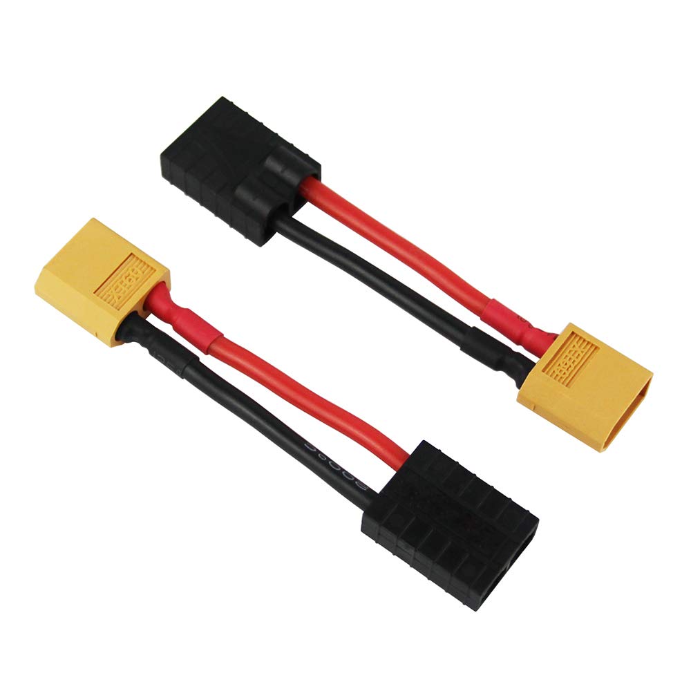 OliYin 3pcs Compatible with TRX Female to XT60 Male Connector Adapter for Zippy Revo Slash LiPo(Pack of 3)…