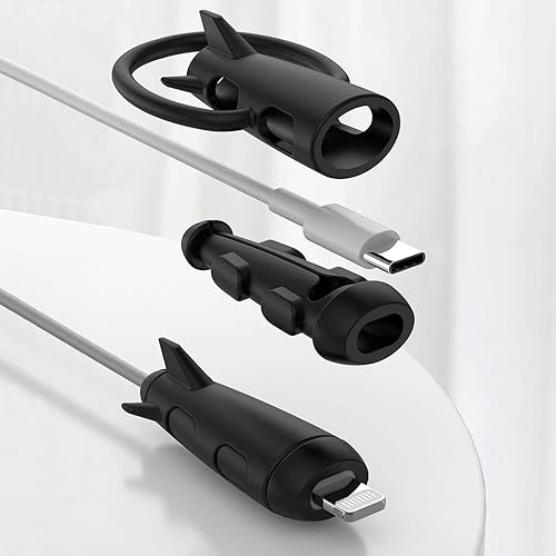 Miniatura 2 de ZOSTLAND Protector de cable de datos, bonito protector de cable de silicona 2 en 1, funda protectora antiroturas compatible con iPhone 11, 12, 13,