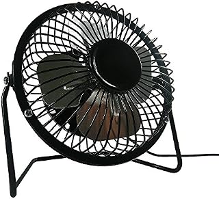 AcornSolution USB desk fan Mini USB Tilting Desktop Cooling Fan with Metal Shell and Aluminium Blades (4"-USB) 1 year warranty