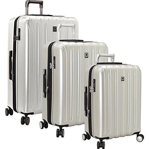 Image of DELSEY PARIS Titanium Hardside Expandable Luggage with Spinner Wheels, Silver, 3-Piece Set (21 /25 /29)