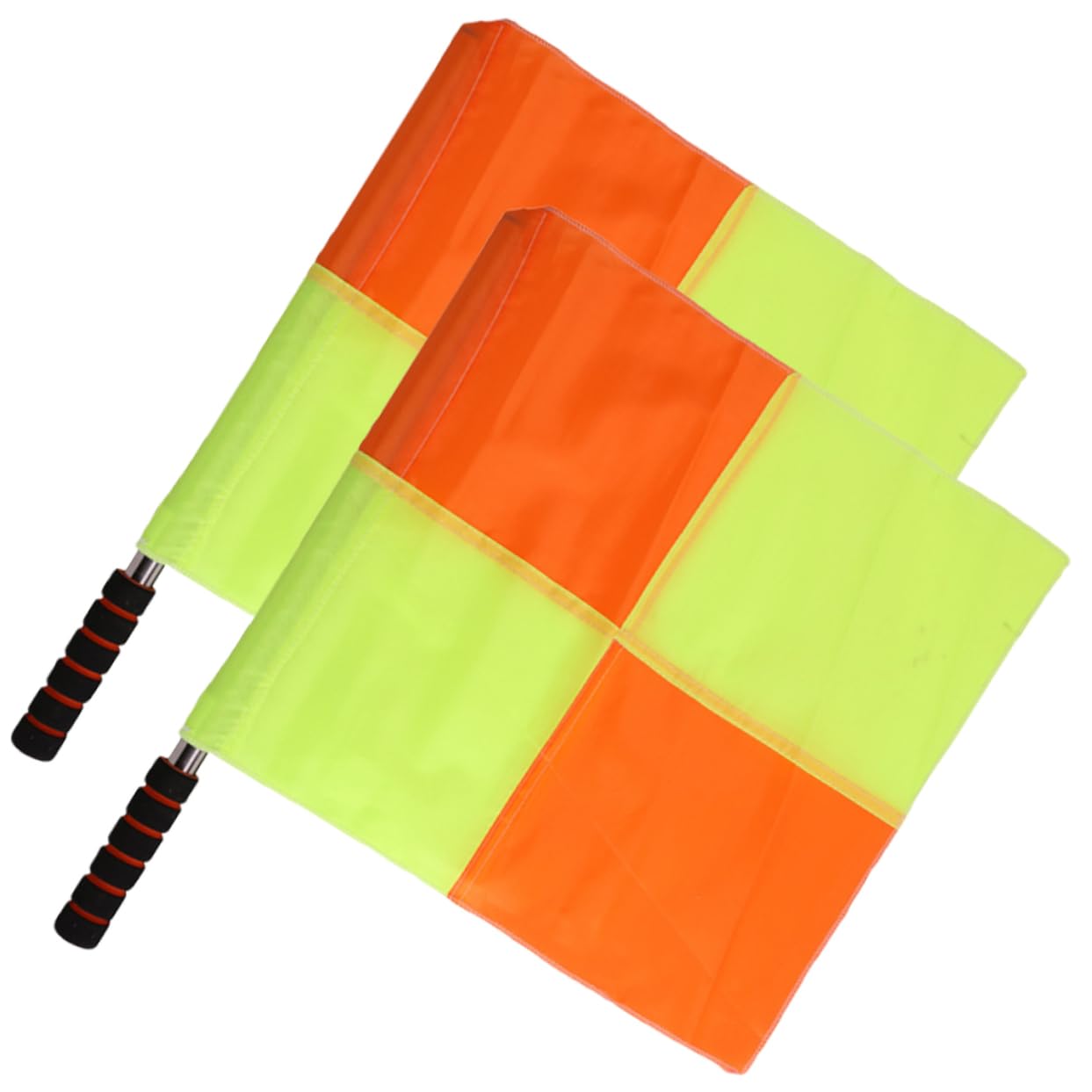 BCOATH 2Pcs Soccer Referee Flags Durable Waving Signal Flags for Training Games Lightweight Design Comfortable Grip for Soccer Rugby Field Hockey