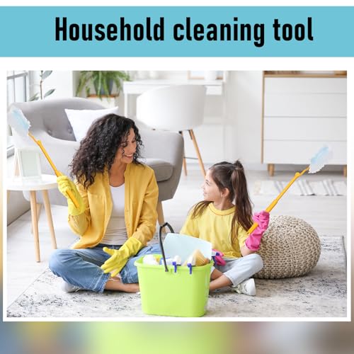 Image of Colingmill 4 Pcs 3 ft Replacement Handles Compatible with Duster Refills, Long Extended Handle Only, Adjustable Length for Ceiling Fans, Blinds, Shelves, Windows, Foldable & Extendable (Yellow)