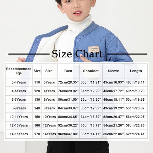 Kids Winter Jacket Boys Girls Sherpa Fleece Lined Quilted Coat Fuzzy Down Warm Outwear Fall Winter Clothes 3-15 Years2