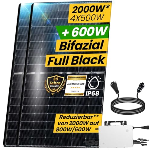 EPP.Solar® Balkonkraftwerk Komplettset 2000W Bifazial Modul...