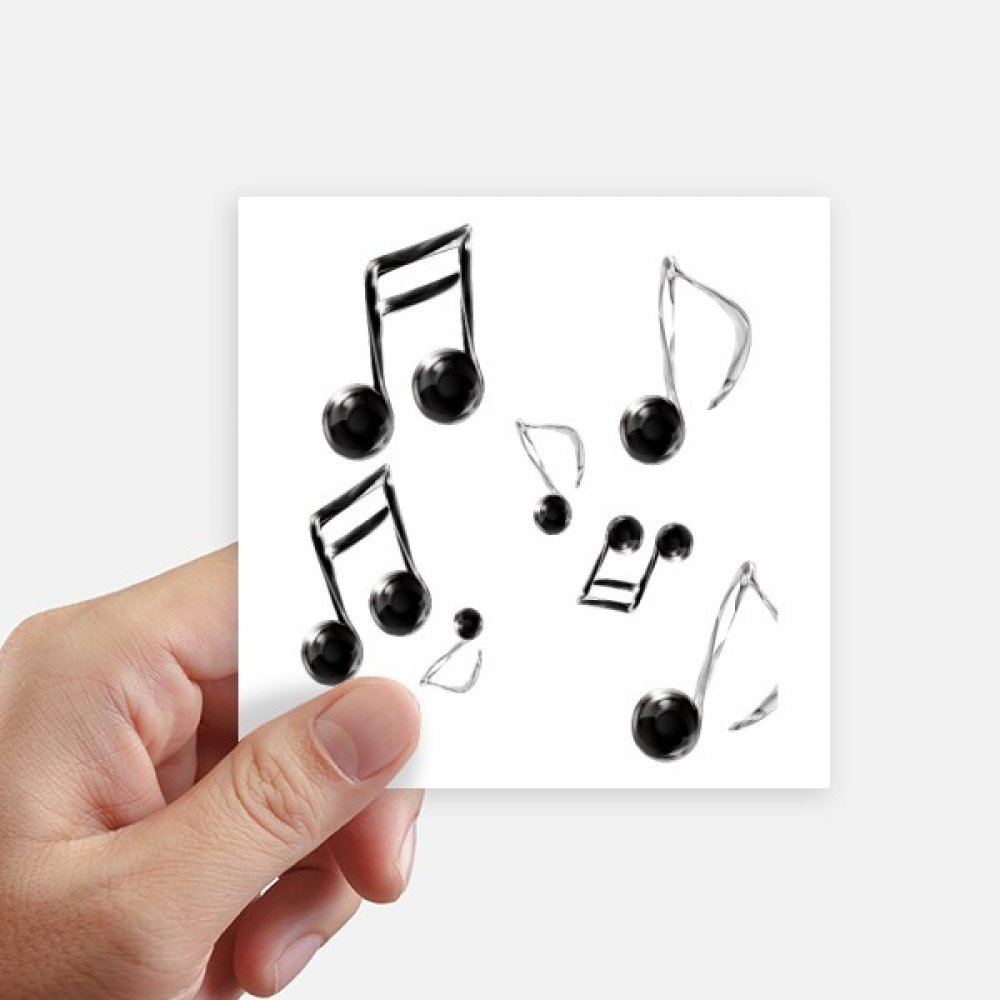 Autocollant note de musique pour ordinateur et valise : lot de 8 stickers carrés multicolores