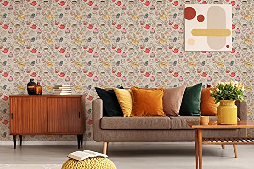 Image of Amazon Brand - Solimo PVC Self-Adhesive Wallpaper, Restaurant Theme, 41cm x 4.56m