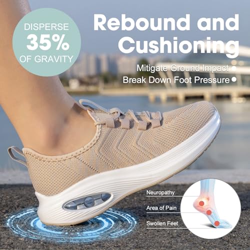 Image of Wide Toe Box Shoes Women Extra Wide Width Sneakers Air Cushion Road Running Shoes Ultra Light Tennis Gym Workout Training Shoes Breathable Walking Shoes with Arch Support