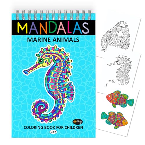 Finoly Mandalas para Colorear Niños y Niñas | Mandalas para Colorear Animales | Libros de Mandalas para Colorear en A4 | Libros de Mandalas para Niños con Papel Premium