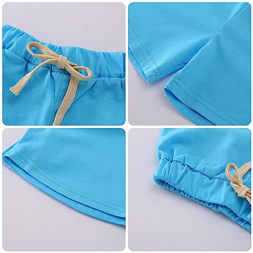 Toddler Shorts for Boys Girls Pull On Cotton Summer Shorts Casual Clothes Short Pants 5 Pack3