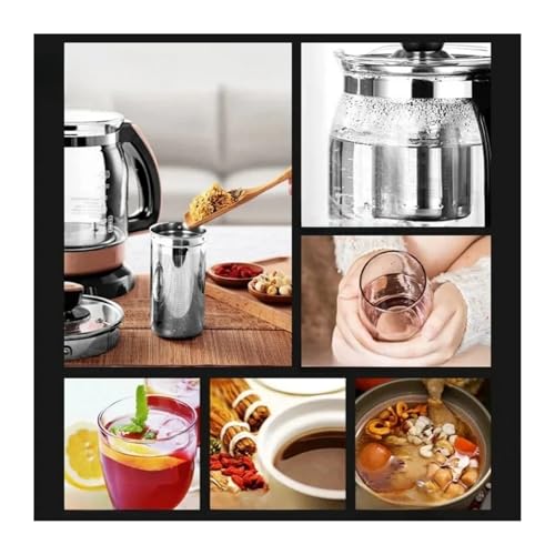 Tetera eléctrica multifuncional con infusor de té 1.2L vidrio miniatura 3