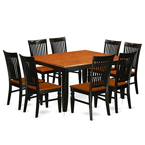 9 Pc Kitchen table set with a Dining Table and 8 Wood Seat