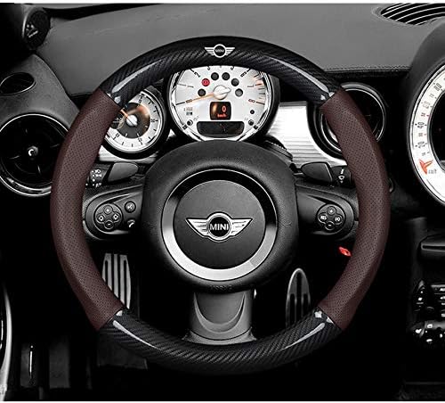 Maohono ミニ クーパー ステアリングカバー ハンドルカバーr55 56 57 F55 60 全シリーズ対応 本革 内装品 カーボン調 並行輸入品 専車ロゴ メッシュデザイン 21年新作入荷 Mサイズ カーボン柄木目 高級 ダークブラウン 38cm Maohono ミニ クーパー ステアリングカバー ハンドルカバーr55 56 57 F55 60 全シリーズ対応 本革 内装品 カーボン調 並行輸入品 専車ロゴ メッシュデザイン 21年新作入荷 Mサイズ カーボン柄木目 高級 ダークブラウン 38cm