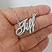AQGS Luke Custom Name Necklace Customized Personalized Plated Name Necklace for Mother Daughter Friendship Women Valentine's Day Christmas Birthday New Year Silver