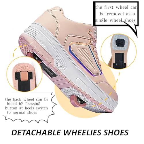 Roller Shoes for Girls Kids Shoes with Wheels Roller Skate Sneakers Detachable Wheelies Shoes for Boys2