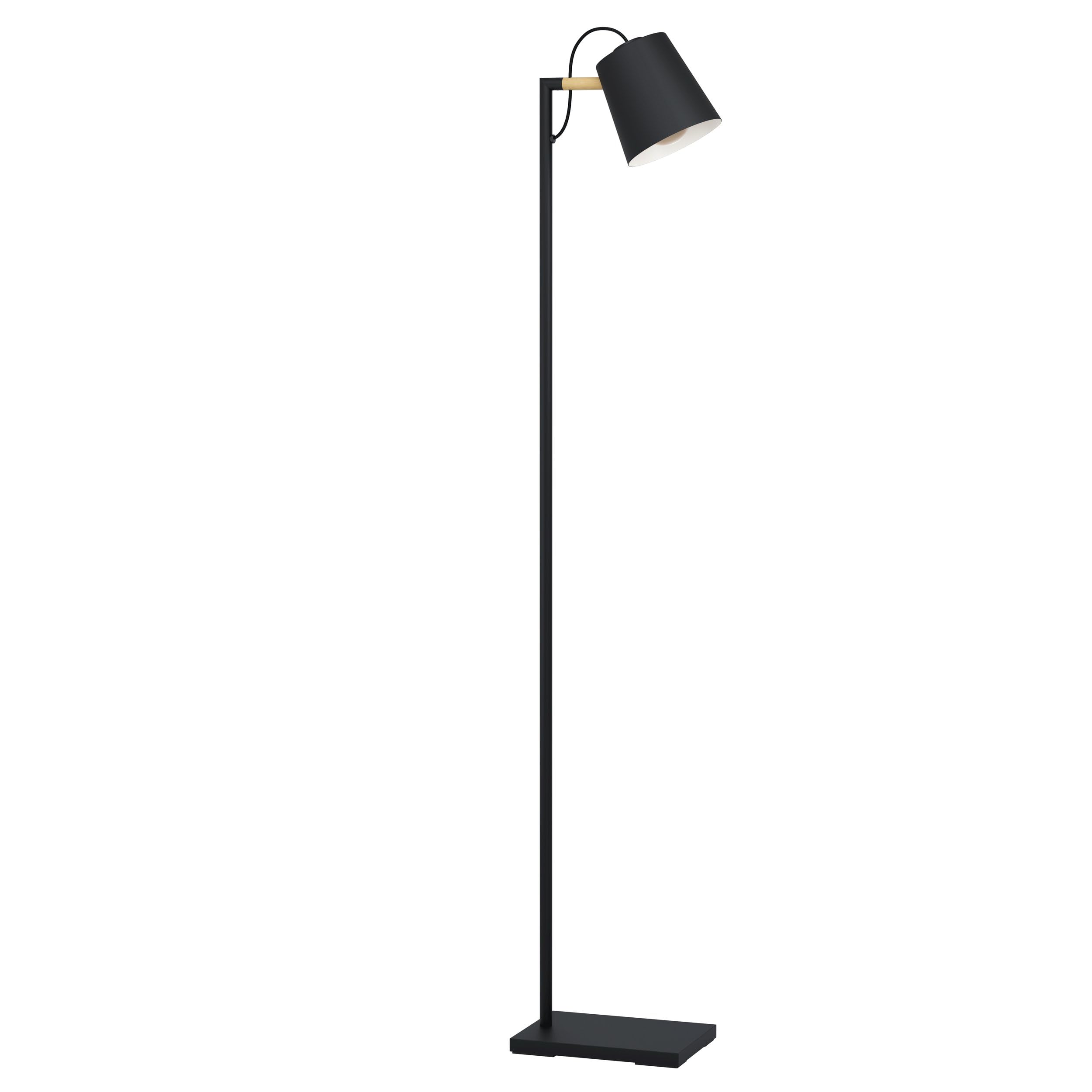 Eglo Floor lamp Lacey, New Nordic Living Room lamp, Metal Black and Cream — image 1