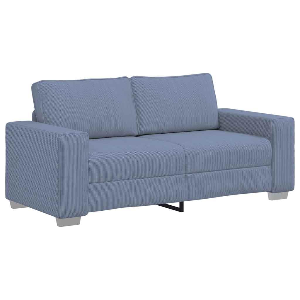 vidaXL Sofá de Dos plazas Azul, 180x77x82 cm, Tela de Pana