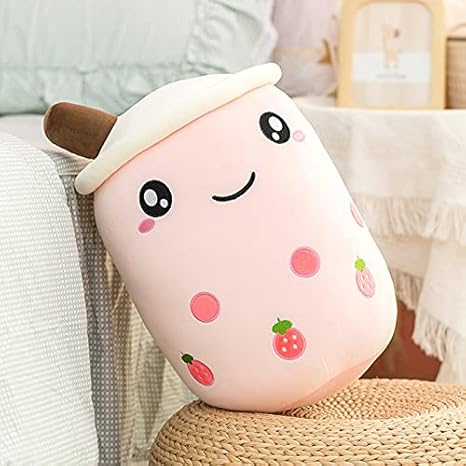 Amazon Co Jp リアルライフバブルティープラスチックおもちゃぬいぐるみ牛乳ティーソフト人形ボバフルーツティーカップピロークッションキッズ玩具誕生日プレゼント Color Pink B Height 24cm おもちゃ