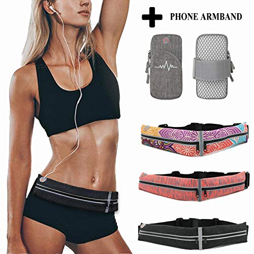 Gumball Dual Pocket Running Belt, Waterproof Fanny Pack with Durable Qualified Zipper, Waist