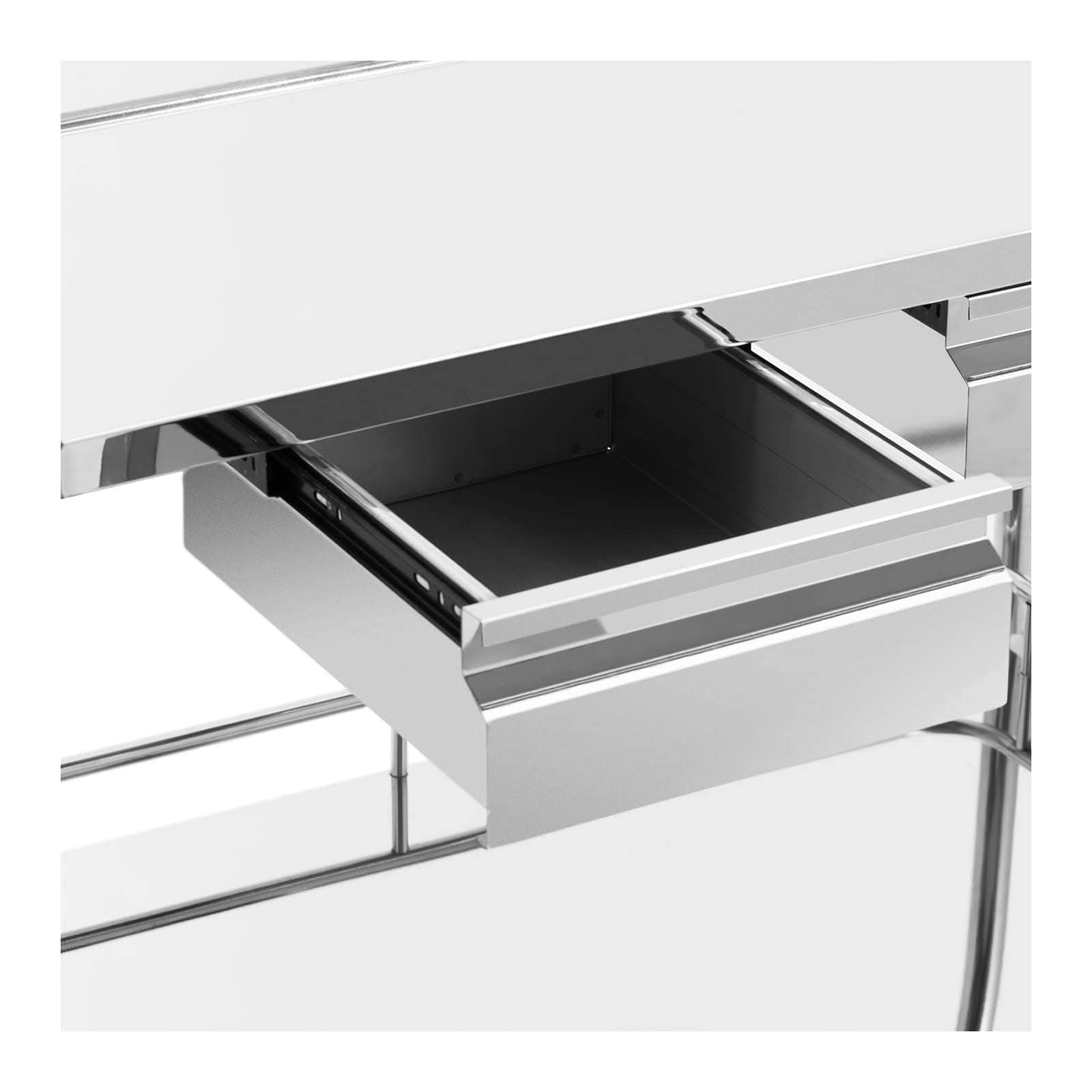 Steinberg Systems SBS-LF-132 - Carrello da laboratorio in acciaio inox, 2 ripiani, 74 x 44 x 13 cm, 2 cassetti, 20 kg