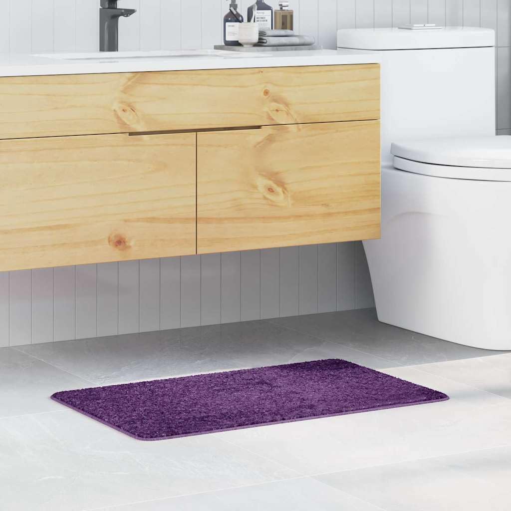 Rutschfeste Badmatte Lila 50 x 80 cm PP Waschbar Komfortabel Weich Antirutsch für Badezimmer Gästezimmer, Duschmatte, Wanneneinlage, WC, langlebig, schnelltrocknend, Fußbodenheizung geeignet