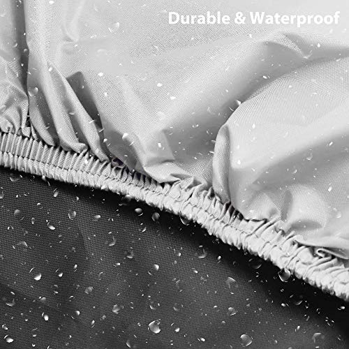Acelane Motorcycle Cover, All Season Waterproof Outdoor Dustproof Durable Vehicle Cover with Lock Holes Fits up to 116 inches for Harley Davidson, Honda, Suzuki,Yamaha and More