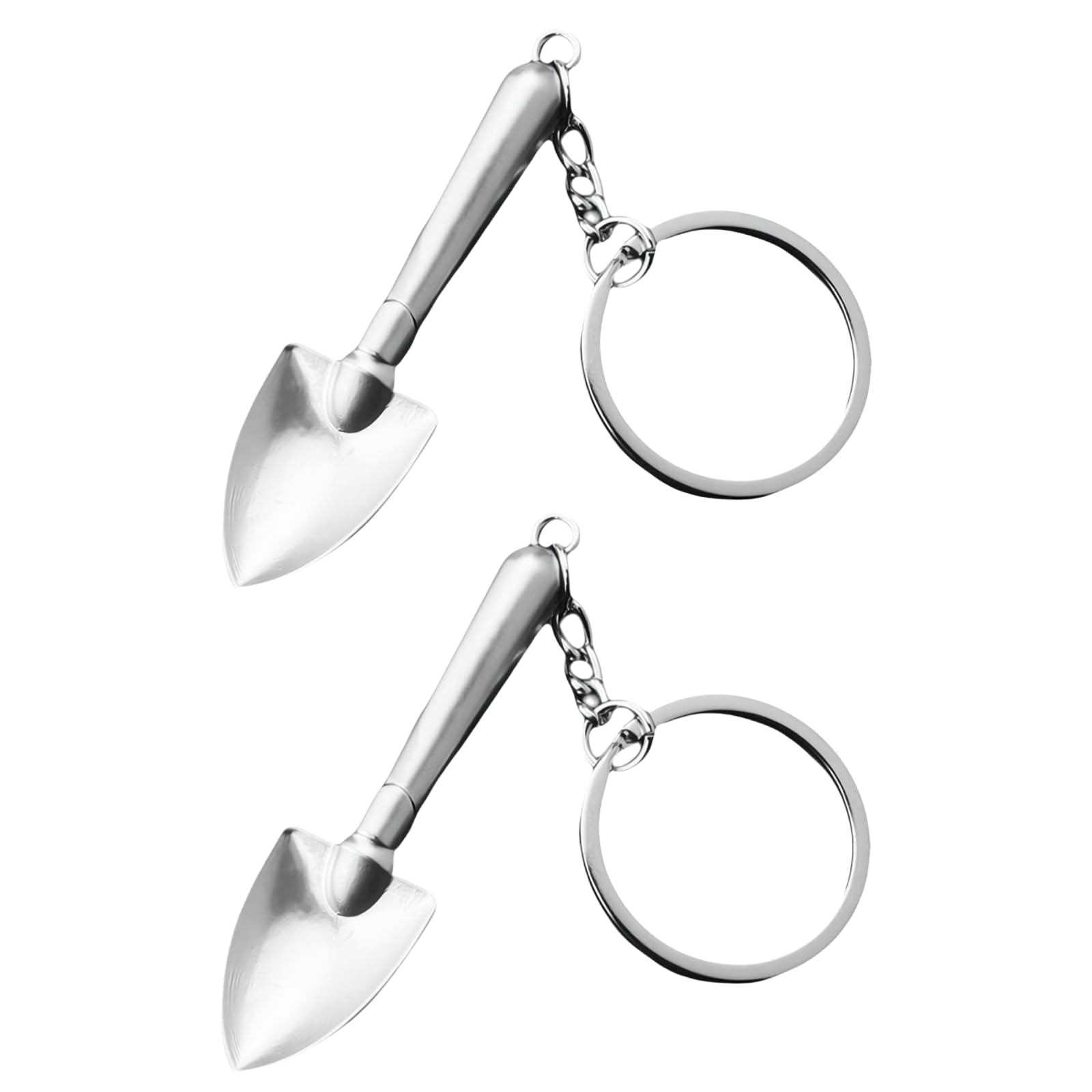 2Pcs Silver Mini Shovel Tool Keychain, Shovel Keyring Pendant, Wrench Keychain Spanner, Novelty Shovel Repair Tools, Multitool Keychains Gift for Men Women