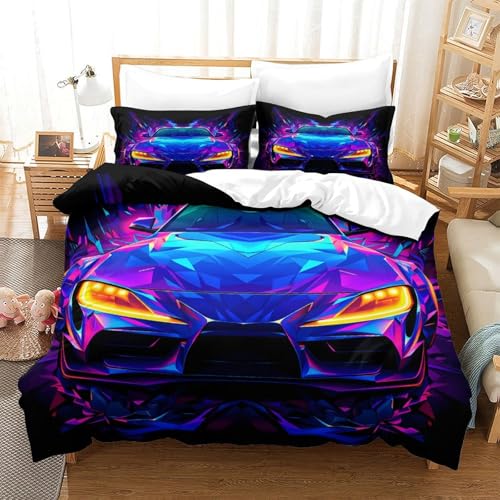 Parure de lit microfibre résistante infroissable fermeture éclair 3D