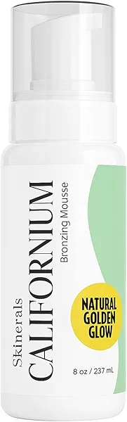 Skinerals Organic Self Tanner Mousse, Sunless Tanning Foam for Face & Body, Streak-Free, Quick-Drying, Long-Lasting Self Tan, 8 Oz, Californium