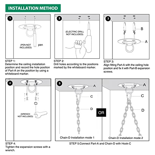 Garpans Hammock Hanging Kit With 2 Ways Of Ceiling Suspension Heavy Duty Hammock Hook Kit For Swings Hanging Chair Hammock Chair Suspension Kit For Yoga Swing Gym 550 Lbs Capacity #TOP5