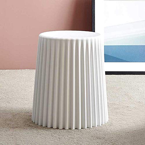APAN Simple Fashion Stool,Anti-Slip Strong Stool for Home Decor Sofa Stool,Modern Creative Footstool,stat Stool with Pp Plastic Stools White 18x17x14inch