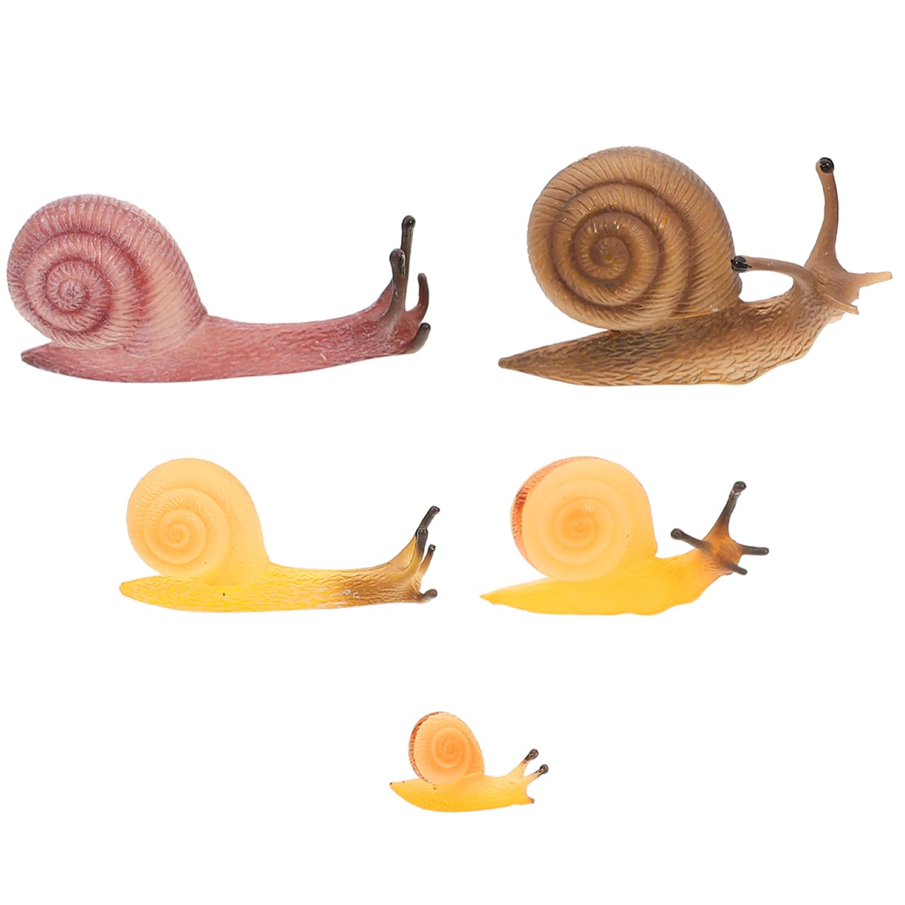 Alipis 5pcs Realistic Simulation Snail Figures Snail Model Fake Snail Figurine Simulation Animal Figures Decor Kids Toys for Fairy Garden Micro Landscape Decor