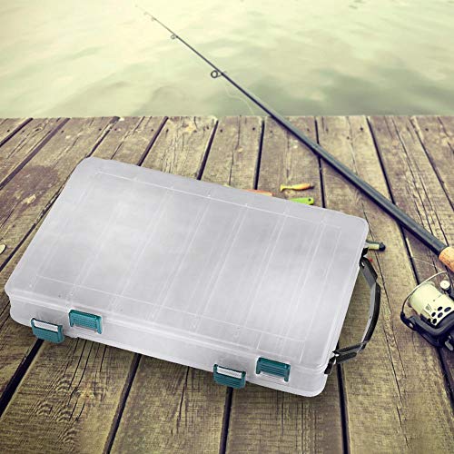 VIFER Double Sided Plastic Fishing Lure Storage Box Transparent Fishing Lure Box Organizer Fishing Accessories (14 Slots) - Image 3