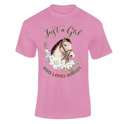 Varsany Personalised Horse T-Shirt, Gifts for Girls and Kids, Horse Riding Clothes