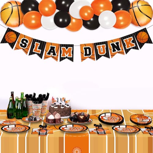 Nefelibata WX-BTS-1104 Basketball Party Tableware Supplies Set Slam Dunk March Madness Disposable Table Buffet Decoration thumb #4